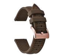 AMAUPCKCA Porous Breathable 18mm 20mm 22mm Silicone Watch Strap Quick Release Soft Adjustable Sport Watch Bands Waterproof Wristband(BrownBrown-Buckle 4,22mm)