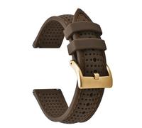 AMAUPCKCA Porous Breathable 18mm 20mm 22mm Silicone Watch Strap Quick Release Soft Adjustable Sport Watch Bands Waterproof Wristband(BrownBrown-Buckle 3,20mm)