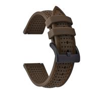 AMAUPCKCA Porous Breathable 18mm 20mm 22mm Silicone Watch Strap Quick Release Soft Adjustable Sport Watch Bands Waterproof Wristband(BrownBrown-Buckle 2,22mm)