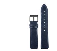 AMAUPCKCA Retro Genuine Leather Watchband For Casio A158W A168 / F91w / AE-1200WHD/A158/A159/A169/AE1200 Vintage Watch Bracelet Strap(Blue bk)