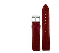 AMAUPCKCA Retro Genuine Leather Watchband For Casio A158W A168 / F91w / AE-1200WHD/A158/A159/A169/AE1200 Vintage Watch Bracelet Strap(Red sk)