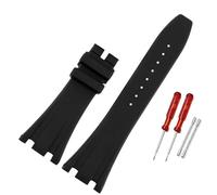 AMAUPCKCA Rubber Watchband For AP 15400 26470 15703 Watch Strap Black Soft Silicone Diving Bracelet Wrist Band 26mm 27 28mm(Black no clasp,28mm)