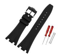 AMAUPCKCA Rubber Watchband For AP 15400 26470 15703 Watch Strap Black Soft Silicone Diving Bracelet Wrist Band 26mm 27 28mm(Black pin black,27mm)