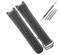 AMAUPCKCA Rubber Watchband For Omega AT150 Seamaster 300 AQUA TERRA Diving Watches Straps Black Blue Silicone Watch Strap 20mm Bracelet(Black white silver)