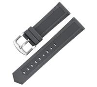 AMAUPCKCA Rubber Watchband For Tag Heuer For Seiko Watch Straps 18mm 20mm 22mm 24mm Black Blue Oranger For Any Brand(Gray silver clasp,24mm)