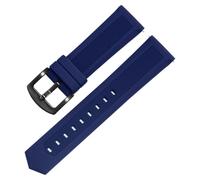 AMAUPCKCA Rubber Watchband For Tag Heuer For Seiko Watch Straps 18mm 20mm 22mm 24mm Black Blue Oranger For Any Brand(Blue black clasp,26mm)