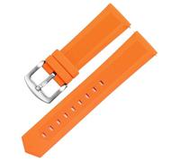 AMAUPCKCA Rubber Watchband For Tag Heuer For Seiko Watch Straps 18mm 20mm 22mm 24mm Black Blue Oranger For Any Brand(Orange silver clasp,22mm)