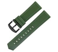 AMAUPCKCA Rubber Watchband For Tag Heuer For Seiko Watch Straps 18mm 20mm 22mm 24mm Black Blue Oranger For Any Brand(Green black clasp,18mm)