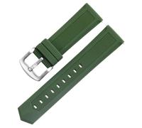 AMAUPCKCA Rubber Watchband For Tag Heuer For Seiko Watch Straps 18mm 20mm 22mm 24mm Black Blue Oranger For Any Brand(Green silver clasp,26mm)