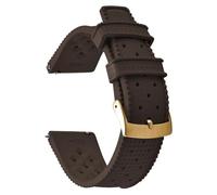 AMAUPCKCA Unisex Vintage Quick Release Watch Bands 18-19-20-21-22-23-24mm Tropical Fkm Rubber Watch Strap Sport Diving Wristband For Seiko(Brown-Gold Buckle,18mm)