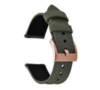 AMAUPCKCA Unisex Waterproof PVC Fabric Leather Watch Strap Quick Release 18mm20mm 22mm Band Sailcloth Watchband Wristband Belt Accessories(Green-Rose Gold,22mm)