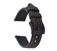 AMAUPCKCA Unisex Waterproof PVC Fabric Leather Watch Strap Quick Release 18mm20mm 22mm Band Sailcloth Watchband Wristband Belt Accessories(BlackOrange-Buckle 2,20mm)