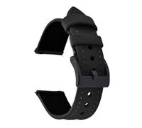 AMAUPCKCA Unisex Waterproof PVC Fabric Leather Watch Strap Quick Release 18mm20mm 22mm Band Sailcloth Watchband Wristband Belt Accessories(BlackBlack-Buckle 2,18mm)