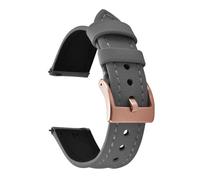 AMAUPCKCA Unisex Waterproof PVC Fabric Leather Watch Strap Quick Release 18mm20mm 22mm Band Sailcloth Watchband Wristband Belt Accessories(Gray-Rose Gold,18mm)