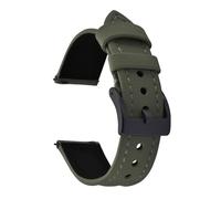 AMAUPCKCA Unisex Waterproof PVC Fabric Leather Watch Strap Quick Release 18mm20mm 22mm Band Sailcloth Watchband Wristband Belt Accessories(Green-Black Buckle,20mm)