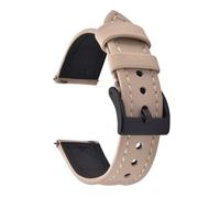 AMAUPCKCA Unisex Waterproof PVC Fabric Leather Watch Strap Quick Release 18mm20mm 22mm Band Sailcloth Watchband Wristband Belt Accessories(Beige-Black Buckle,18mm)
