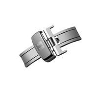 AMAUPCKCA Watch Accessories Buckle For TISSOT Stainless Steel Belt Button Black Solid Watches Clasp 10 12 14 16 18 20 22mm(Silver,18mm)