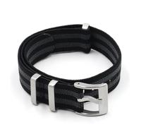AMAUPCKCA Watch Strap 18mm 20mm 22mm Nylon Watch Strap Elastic Belt Watchband Replacement Bracelet(3Black-2Gray,18mm Silver Buckle)