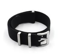 AMAUPCKCA Watch Strap 18mm 20mm 22mm Nylon Watch Strap Elastic Belt Watchband Replacement Bracelet(Black,20mm Silver Buckle)