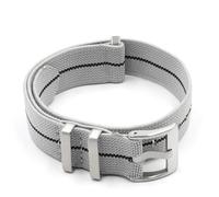 AMAUPCKCA Watch Strap 18mm 20mm 22mm Nylon Watch Strap Elastic Belt Watchband Replacement Bracelet(Gray-Black Line,18mm Silver Buckle)