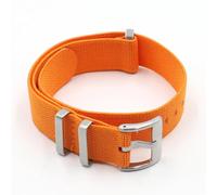AMAUPCKCA Watch Strap 18mm 20mm 22mm Nylon Watch Strap Elastic Belt Watchband Replacement Bracelet(Orange,20mm Silver Buckle)
