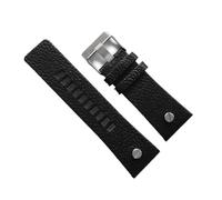 AMAUPCKCA Watchband For DIESEL DZ7313 DZ7333 DZ7311 DZ7371 Watch Strap Cow Leather With Gold Rivet 22 24 26 27 28 30mm Genuine Leather(Black silver clasp,28mm)