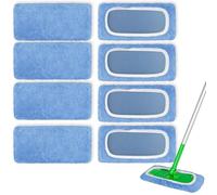 AmaVins 8 Pack Reusable Microfiber Mop Pads Compatible with Swiffer Sweeper Mop, Dry Sweeping Cloths & Wet Mopping Cloths, Washable Mop Pads for Surface/Hardwood Floor Cleaning (Mop is Not Included)