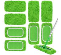 AmaVins Reusable Microfiber Mop Pads Compatible with Swiffer Sweeper Mop, Wet and Dry Flat mop Cover, Replacement Sweeping Mopping pad Refills for Surface/Hardwood Floor Cleaning (8Pcs)
