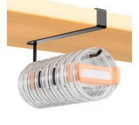 Amawarm 1 Pack Large Tumbler Lid Organizer, Under Cabinet Cup Holder for Yeti/Stanley/Simple Modern Mugs, No Gluing, No Drilling, Fits Up to 10 Lids (Black)