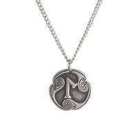 Amaxer 24 Runes Talisman Viking Jewelry Asatru Necklace Pagan Wiccan Pendant Norse Runes Vintage Nordic Amulet Necklace for Women Men (Laguz)
