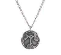 Amaxer 24 Runes Talisman Viking Jewelry Asatru Necklace Pagan Wiccan Pendant Norse Runes Vintage Nordic Amulet Necklace for Women Men (Algiz)