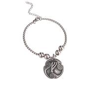 Amaxer 24 Runes Talisman Viking Jewelry Asatru Pagan Wiccan Pendant Norse Runes Vintage Nordic Amulet Beaded Box Chain Bracelet for Women Men (Fehu)