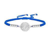 Amaxer Adjustable Hecate's Wheel Charm Bracelet with Colorful Braided Cord Pagan Symbol Jewelry for Women Men, M, Stainless Steel, no gemstone