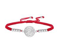 Amaxer Adjustable Hecate's Wheel Charm Bracelet with Colorful Braided Cord Pagan Symbol Jewelry for Women Men, M, Stainless Steel, no gemstone