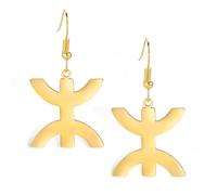 Amaxer Africa Berbers Symbol Dangle Earrings for Women Stainless Steel African Kabyle Style Ethnic Berber Jewelry, M, Stainless Steel, No Gemstone