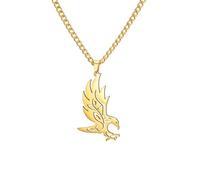 Amaxer Animal Celtic Horse Celtic Eagle Necklace Nordic Viking Flying Bald Hawk Eagle Jewellery Chain Pendant Necklace for Men Women (Eagle - Gold)