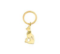 Amaxer Bastet Cat Egyptian Goddess Keychain Ancient Bastet Statue Stainless Steel Jewellery Pendant Chain Keyring Keychain (Gold)