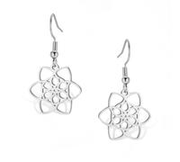 Amaxer Celtic Knot Flower Dangle Drop Earrings for Women Stainless Steel Flower of Life Pendant Dainty Earrings, S, Stainless Steel, No Gemstone