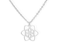 Amaxer Celtic Knot Flower Necklace for Women Stainless Steel Flower of Life Pendant Adjustable Necklace, S, Stainless Steel, No Gemstone