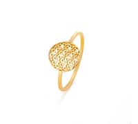 Amaxer Cutout Flower of Life Mandala Ring Hollowed Out Finger Statement Rings 7-11 Size Casual Jewelry for Women Lady, 9 UK, Stainless Steel, No Gemstone