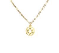 Amaxer Dainty Star Of David Hebrew Chai Symbol Necklace for Women Minimalist Hanukkah Magen Judaic Jewish Stainless Steel Charm Pendant Necklace (Classic Star of David Gold)