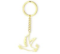 Amaxer Dove Keychain for Unisex Stainless Steel Olive Branch World Peace Symbol Charm Accessories, Gold, Medium