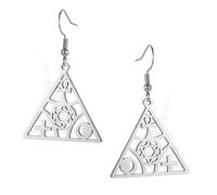 Amaxer Egyptian Pyramids Shaped Earrings for Women Cross Ankh Star of David Moon Dangle Ancient Symbol Earrings, M, Stainless Steel, No Gemstone
