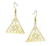 Amaxer Egyptian Pyramids Shaped Earrings for Women Cross Ankh Star of David Moon Dangle Ancient Symbol Earrings, M, Stainless Steel, No Gemstone