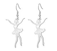 Amaxer Enamel Ballerina Earrings for Women Stainless Steel Gymnastics Ballet Ballerina Dance Dancer Trendy Jewellery Dangle Drop Earrings for Dance Lovers (Style5)