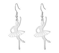 Amaxer Enamel Ballerina Earrings for Women Stainless Steel Gymnastics Ballet Ballerina Dance Dancer Trendy Jewellery Dangle Drop Earrings for Dance Lovers (Style6)