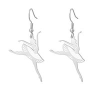 Amaxer Enamel Ballerina Earrings for Women Stainless Steel Gymnastics Ballet Ballerina Dance Dancer Trendy Jewellery Dangle Drop Earrings for Dance Lovers (Style3)