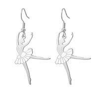 Amaxer Enamel Ballerina Earrings for Women Stainless Steel Gymnastics Ballet Ballerina Dance Dancer Trendy Jewellery Dangle Drop Earrings for Dance Lovers (Style1)