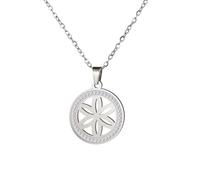 Amaxer Flower of Life Necklace Seed of Life Egg of Life Crystal Rhinestone Pendant Necklace Sacred Geometry Stainless Steel Jewelry Gifts, M, Crystal, Rhinestone