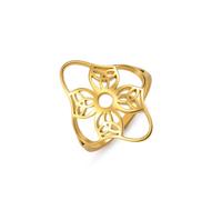 Amaxer Four Leaf Clover Ring for Women Stainless Steel Celtic Knot Irish Leaves Charm St. Patrick'S Day Good Luck Jewelry, Stainless Steel, No Gemstone